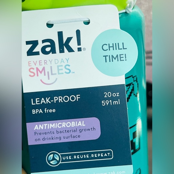 Minecraft Zak Designs 20oz Kids Straw Water Bottle, Stainless Steel Vacuum - Picture 10 of 10